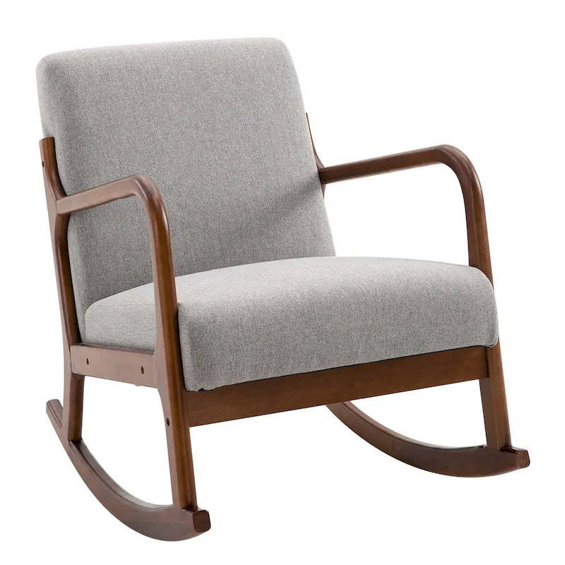 Grey Modern High-Back Rocking Chair
