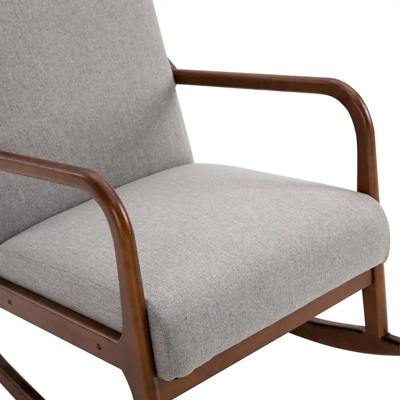 Grey Modern High-Back Rocking Chair
