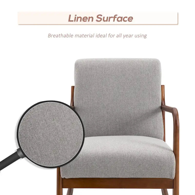 Grey Modern High-Back Rocking Chair