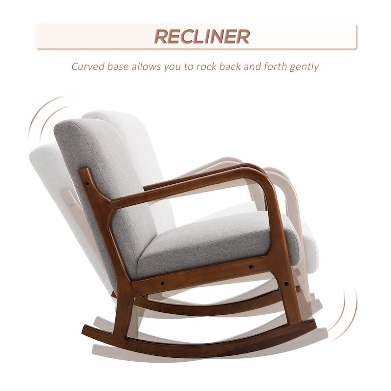 Grey Modern High-Back Rocking Chair