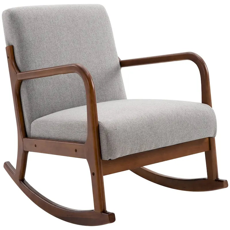 Grey Modern High-Back Rocking Chair