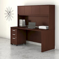 72W Office Desk with Hutch and 3-Drawer Mobile File Cabinet