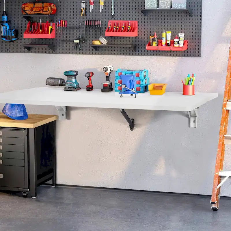 Floating Wall Mount Foldable Desk for Home or Office - Multiple Sizes