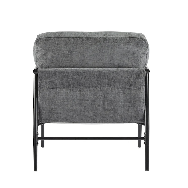 Modern Accent Arm Chair with Plush Cushions and Metal Frame - 27.56 inches
