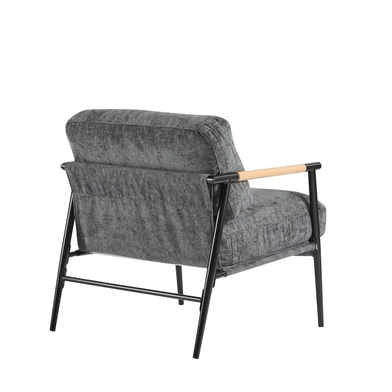 Modern Accent Arm Chair with Plush Cushions and Metal Frame - 27.56 inches