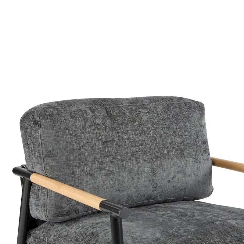 Modern Accent Arm Chair with Plush Cushions and Metal Frame - 27.56 inches