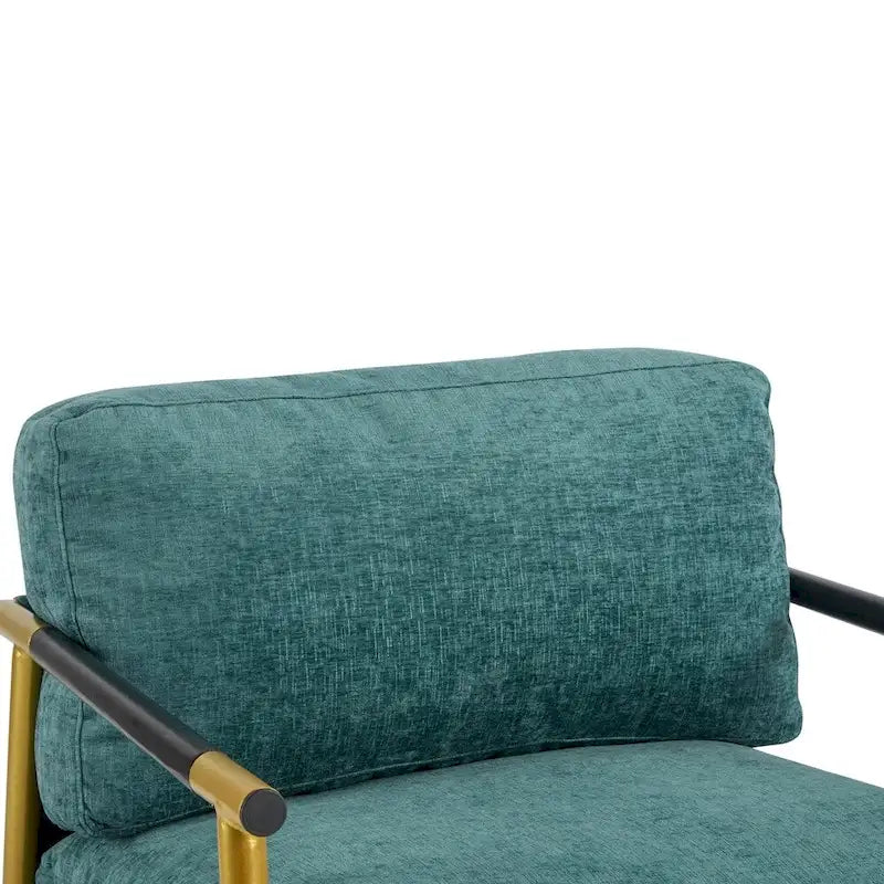 Modern Accent Arm Chair with Plush Cushions and Metal Frame - 27.56 inches