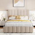 Upholstered Platform Bed with Hydraulic Storage System - Queen and Full