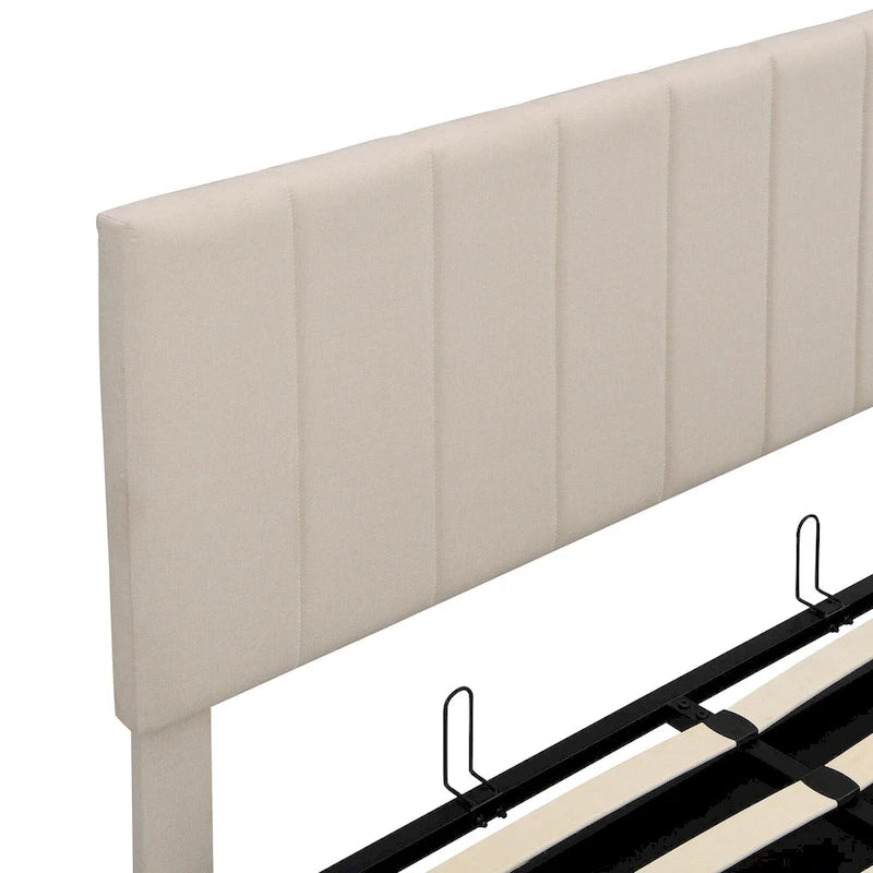 Upholstered Platform Bed with Hydraulic Storage System - Queen and Full