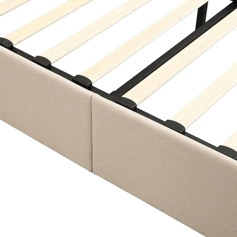 Upholstered Platform Bed with Hydraulic Storage System - Queen and Full