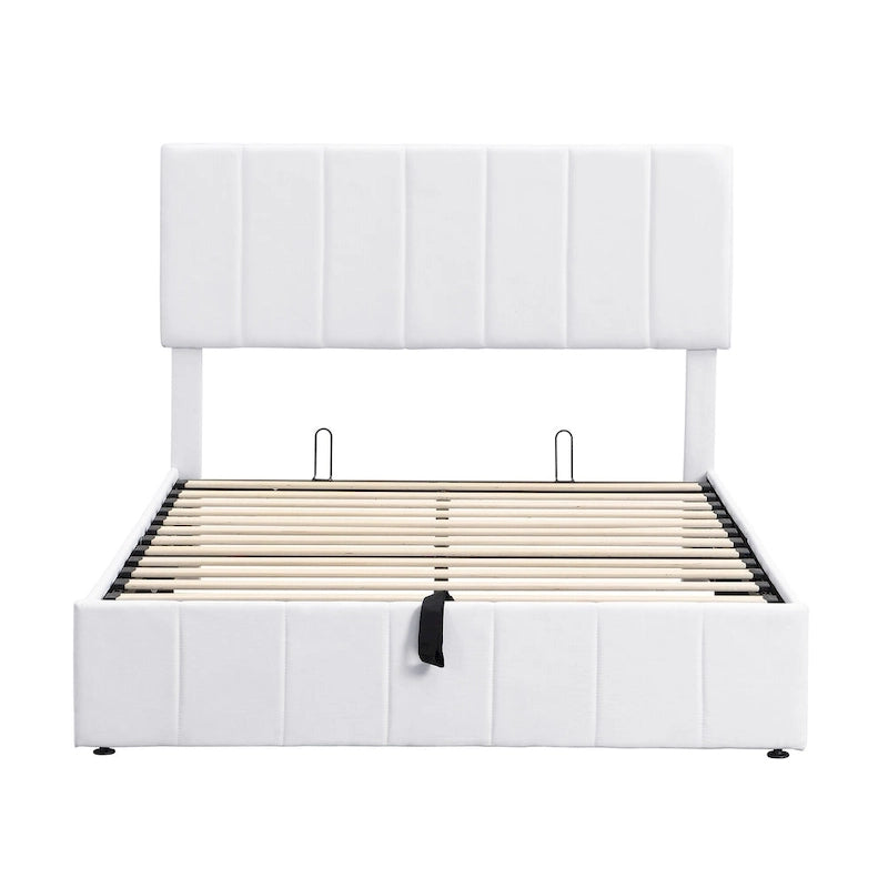 Upholstered Platform Bed with Hydraulic Storage System - Queen and Full