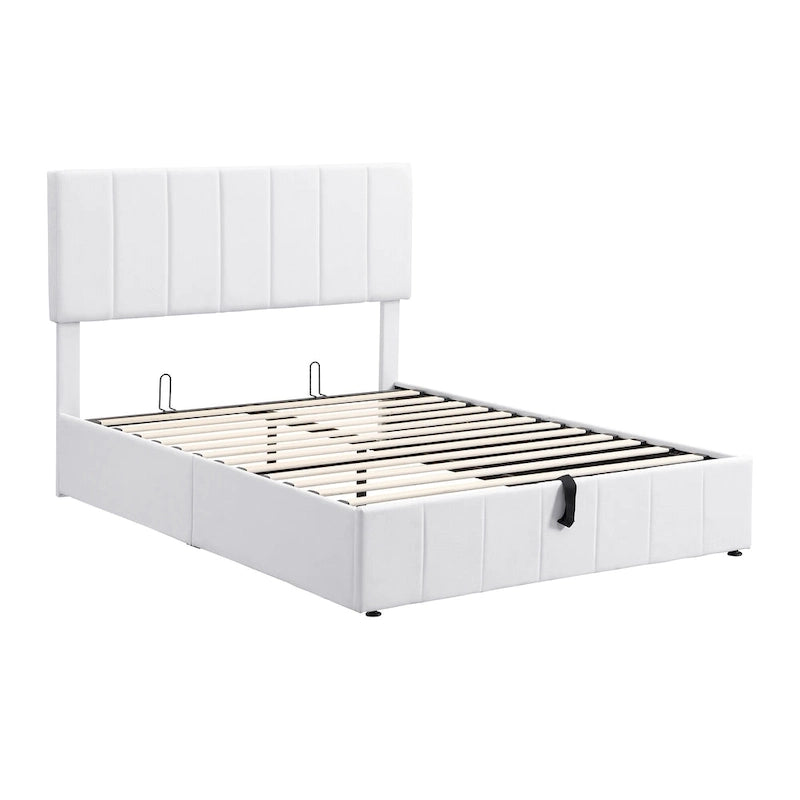 Upholstered Platform Bed with Hydraulic Storage System - Queen and Full