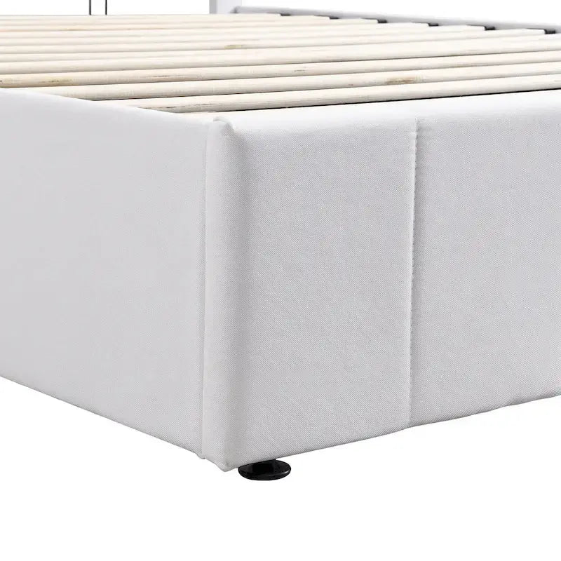Upholstered Platform Bed with Hydraulic Storage System - Queen and Full