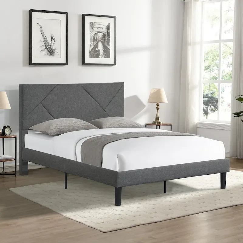 Queen Size Upholstered Platform Bed