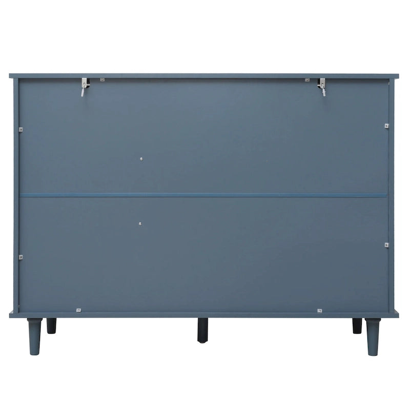 Retro Style 47.24 Inch Horizontal Dresser with 3 Drawers and 3 Carved Panel Doors