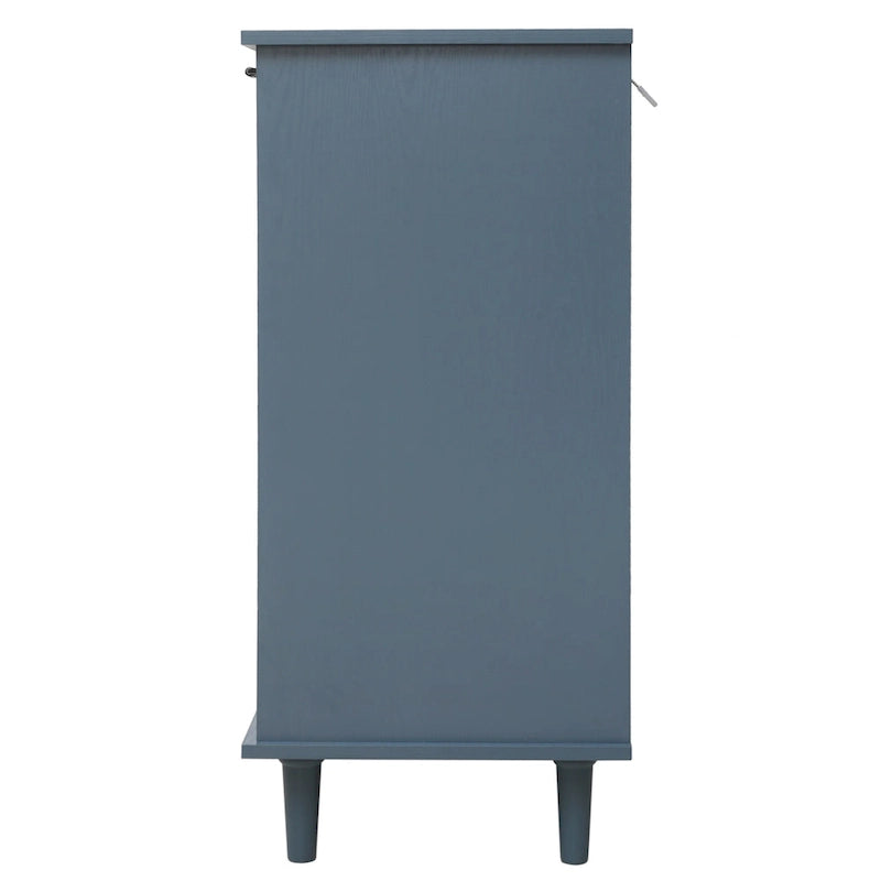 Retro Style 47.24 Inch Horizontal Dresser with 3 Drawers and 3 Carved Panel Doors