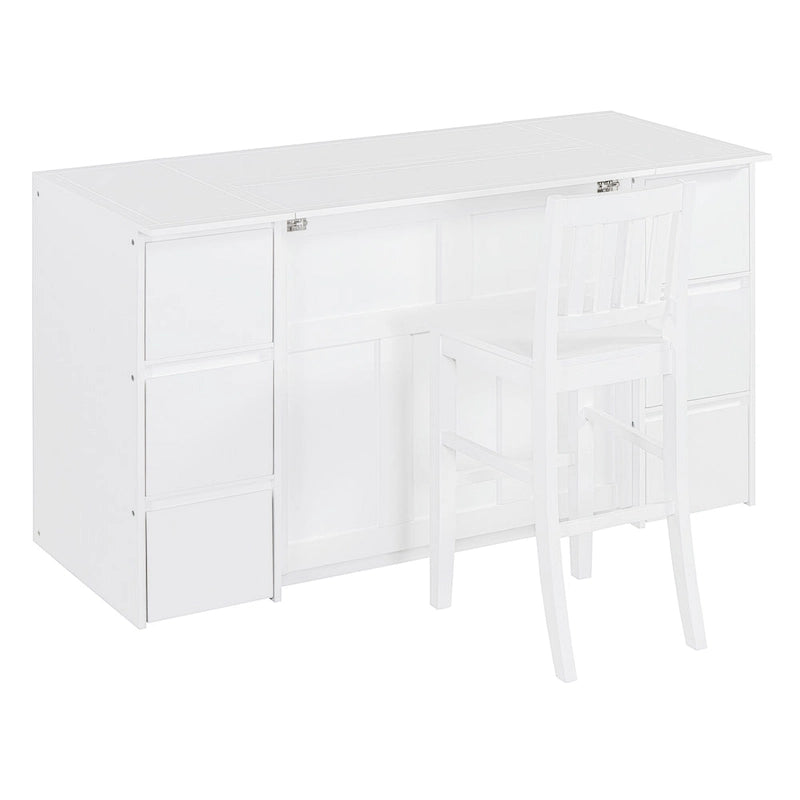 Murphy Bed with Drawers, Cabinets, USB Ports and High Stools Included