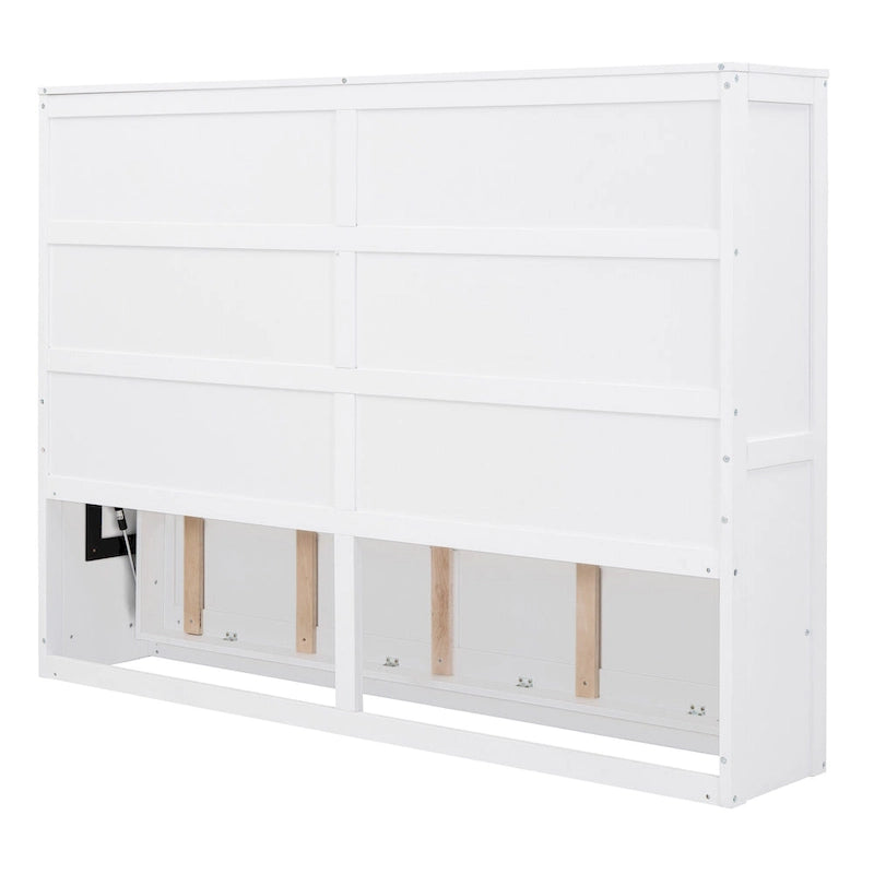 Full Size Wooden Wall Murphy Bed Space-Saving with Flexible Slat Support