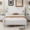 Retro Style Pine Wood Platform Bed Frame with Headboard and Footboard