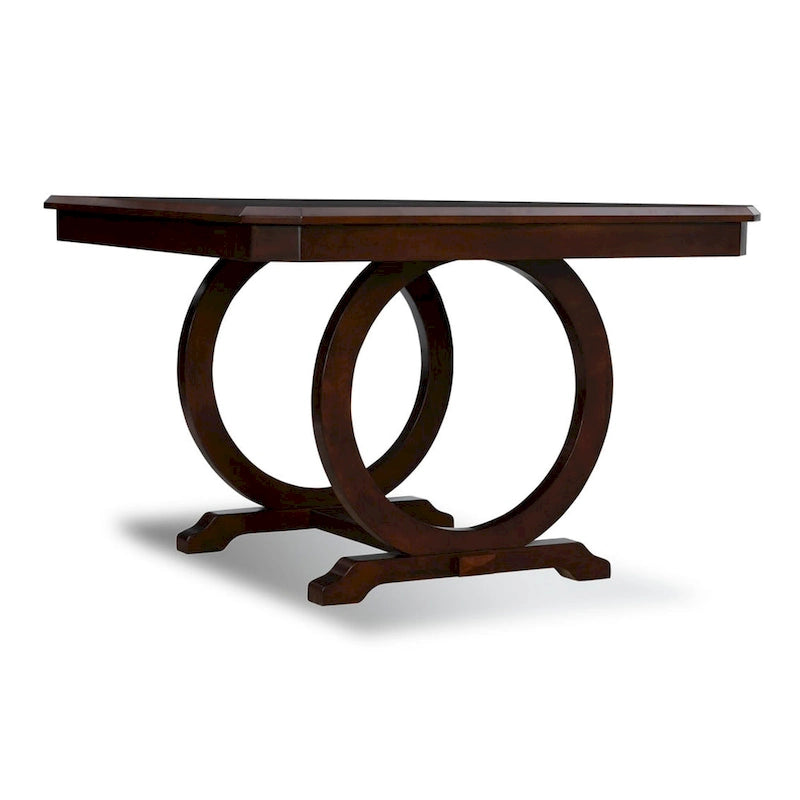 Modern Round Gathering Dining Table with Open Circle Sides