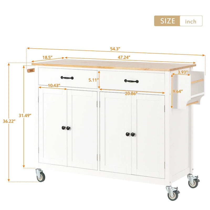 Compact Granite Top Kitchen Cart with Cabinet, Drawer and Towel Bars - Black