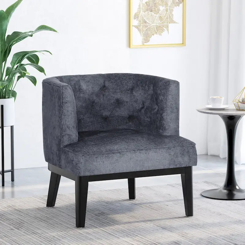 Clough Contemporary Tufted Barrel Accent Chair