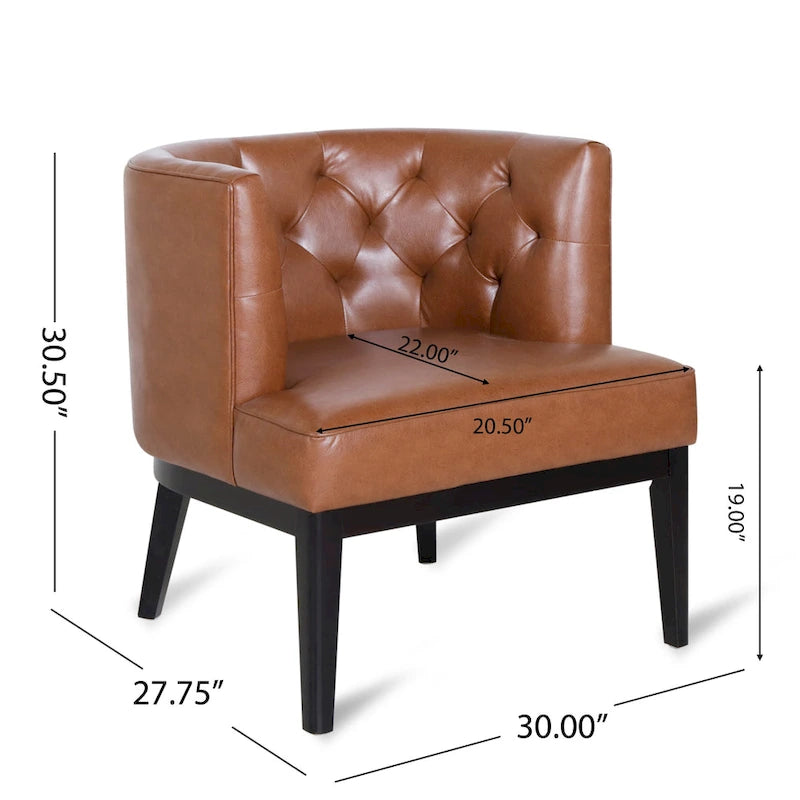 Clough Contemporary Tufted Barrel Accent Chair