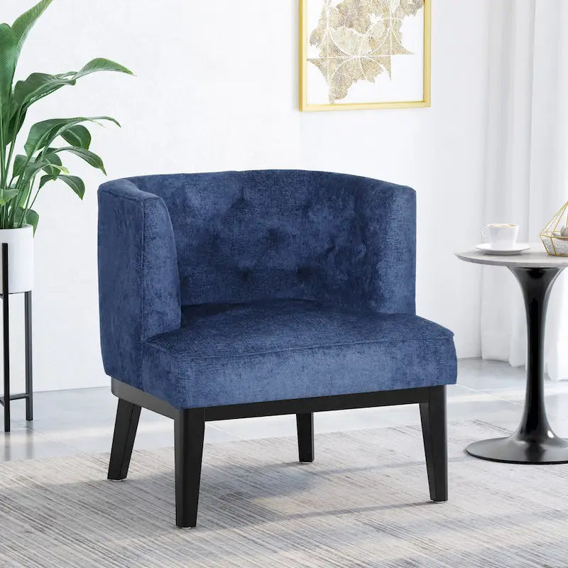 Clough Contemporary Tufted Barrel Accent Chair