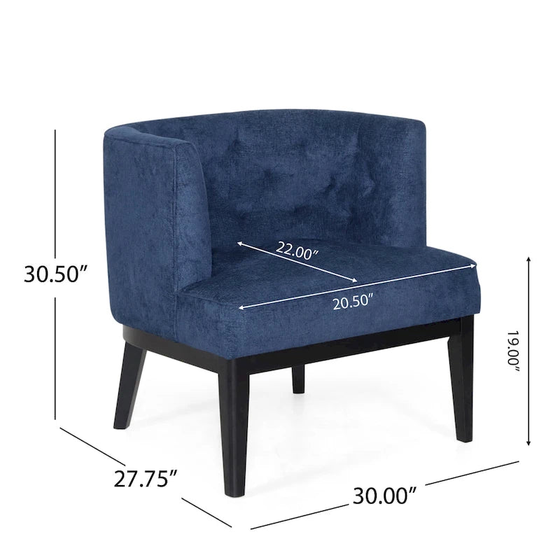 Clough Contemporary Tufted Barrel Accent Chair