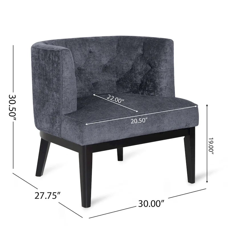 Clough Contemporary Tufted Barrel Accent Chair