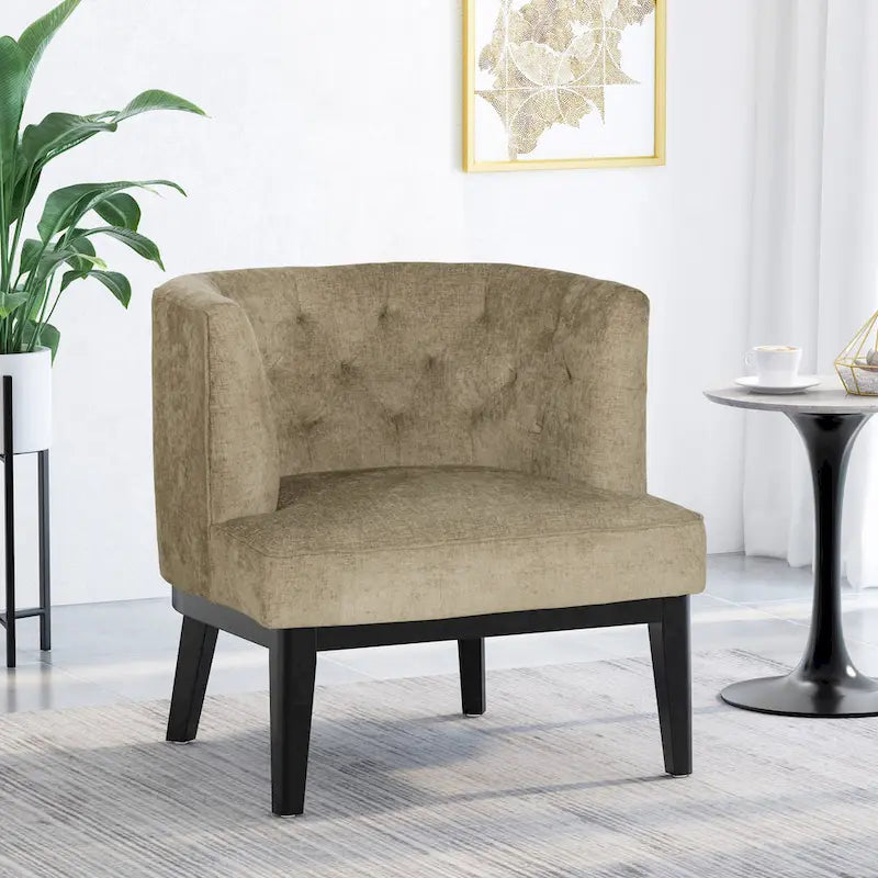 Clough Contemporary Tufted Barrel Accent Chair