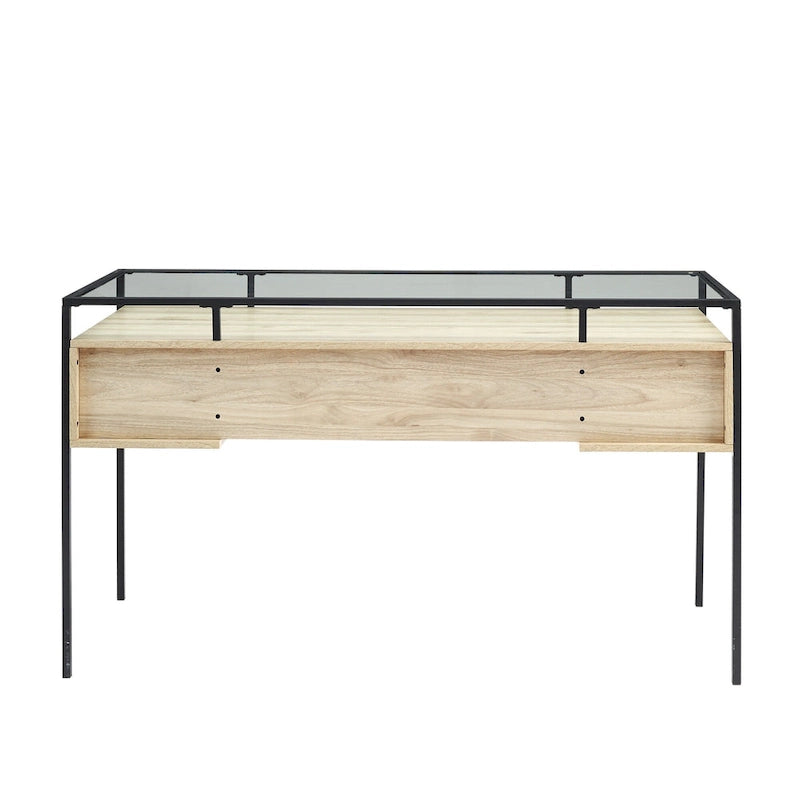 56-inch Glass Top Writing Desk