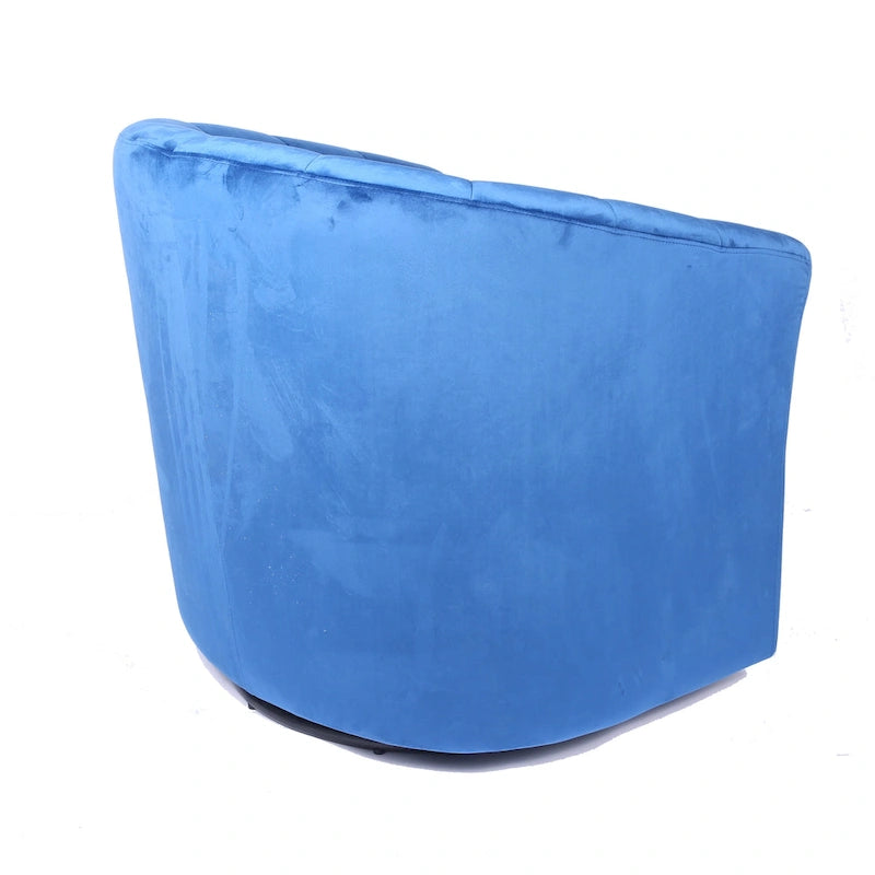 Velvet Upholstered Swivel Accent Club Chair with Detachable Cushion