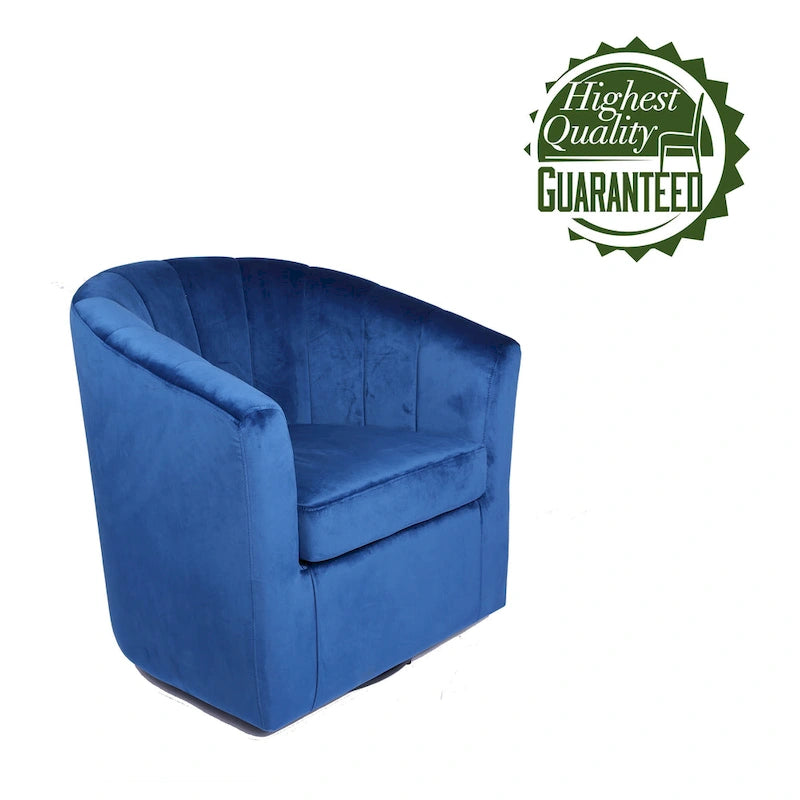 Velvet Upholstered Swivel Accent Club Chair with Detachable Cushion