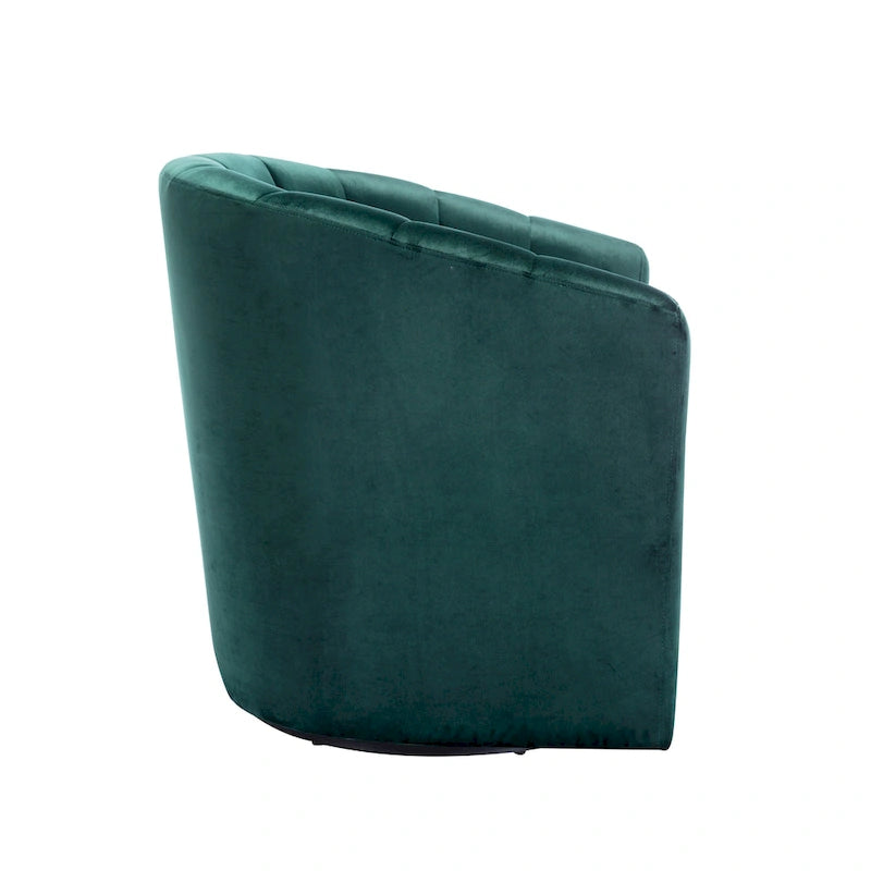 Velvet Upholstered Swivel Accent Club Chair with Detachable Cushion
