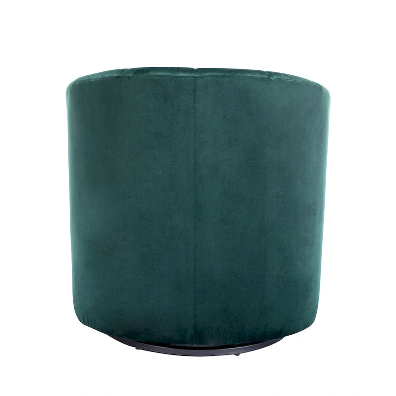 Velvet Upholstered Swivel Accent Club Chair with Detachable Cushion