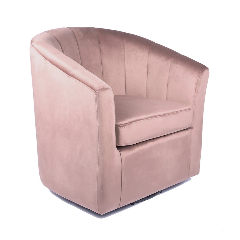 Velvet Upholstered Swivel Accent Club Chair with Detachable Cushion