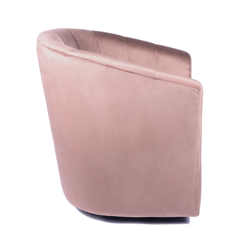 Velvet Upholstered Swivel Accent Club Chair with Detachable Cushion