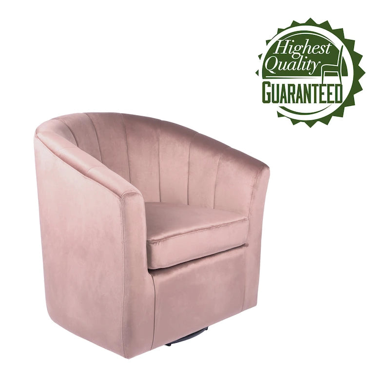 Velvet Upholstered Swivel Accent Club Chair with Detachable Cushion