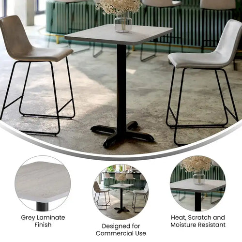 24x30 Rectangular Laminate Table Top with 22x22 X-Base - Commercial Use