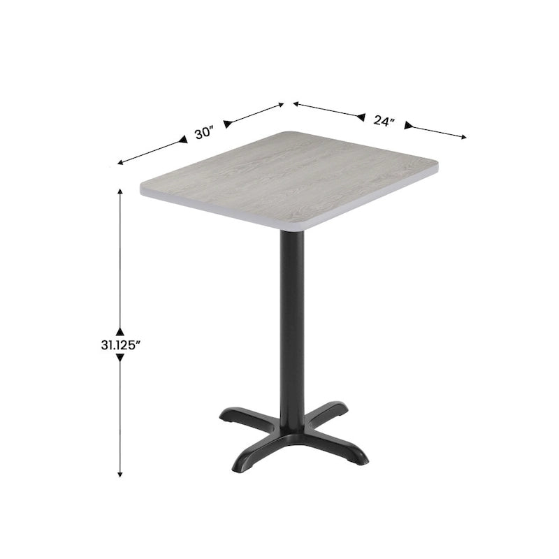24x30 Rectangular Laminate Table Top with 22x22 X-Base - Commercial Use