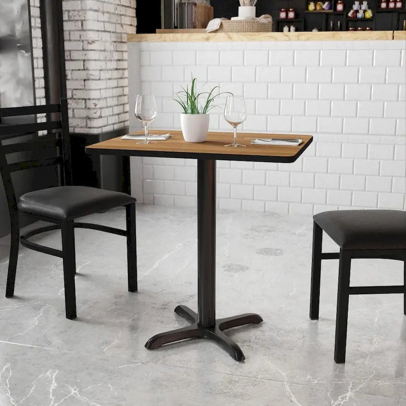 24x30 Rectangular Laminate Table Top with 22x22 X-Base - Commercial Use
