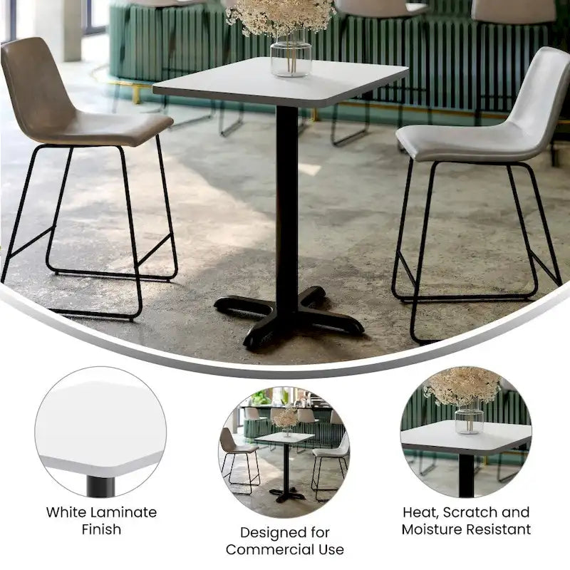 24x30 Rectangular Laminate Table Top with 22x22 X-Base - Commercial Use