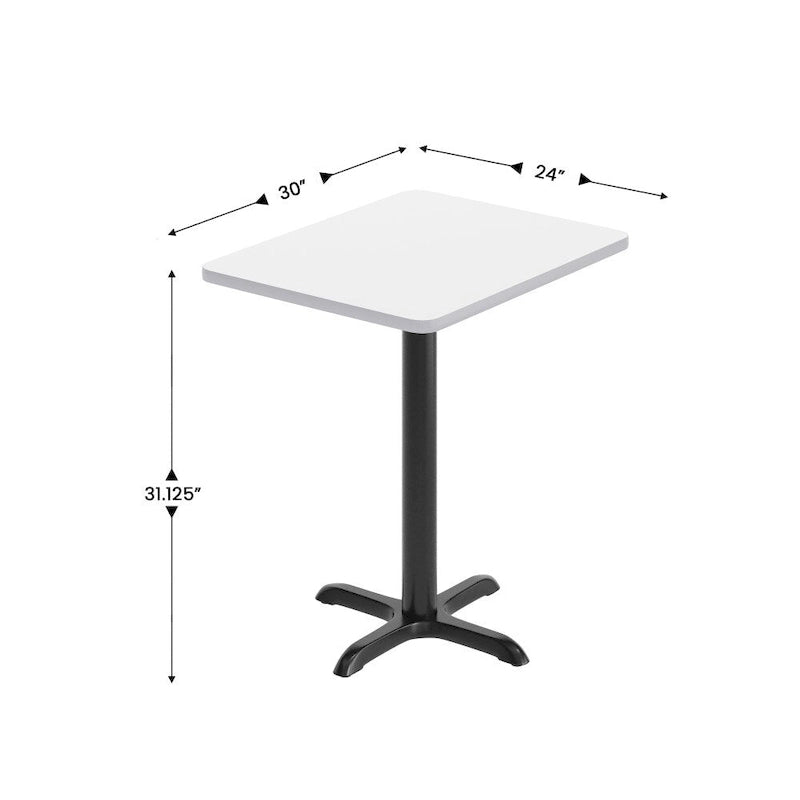 24x30 Rectangular Laminate Table Top with 22x22 X-Base - Commercial Use