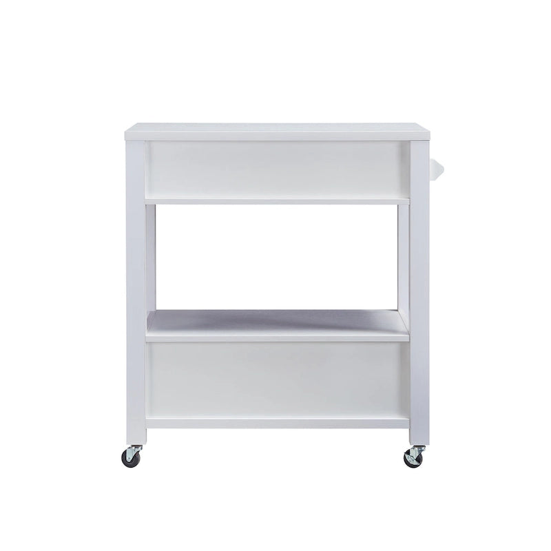 Modern 2-Drawer Serving Cart with Towel Bar and Caster Wheels - Multiple Colors