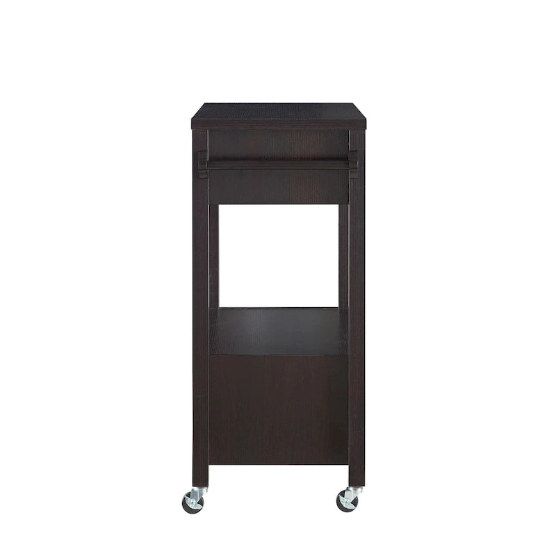 Modern 2-Drawer Serving Cart with Towel Bar and Caster Wheels - Multiple Colors