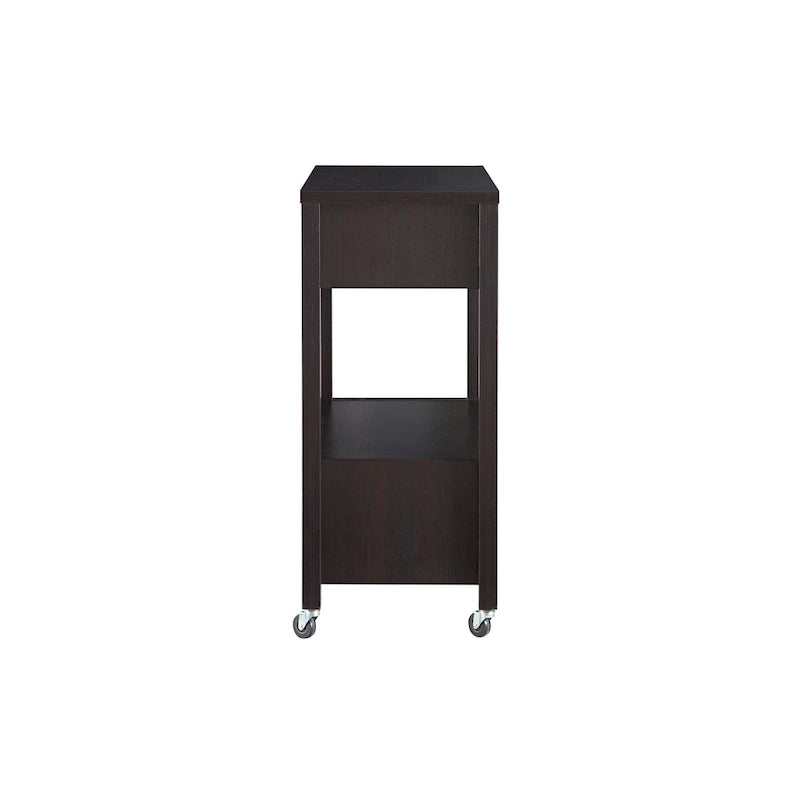 Modern 2-Drawer Serving Cart with Towel Bar and Caster Wheels - Multiple Colors