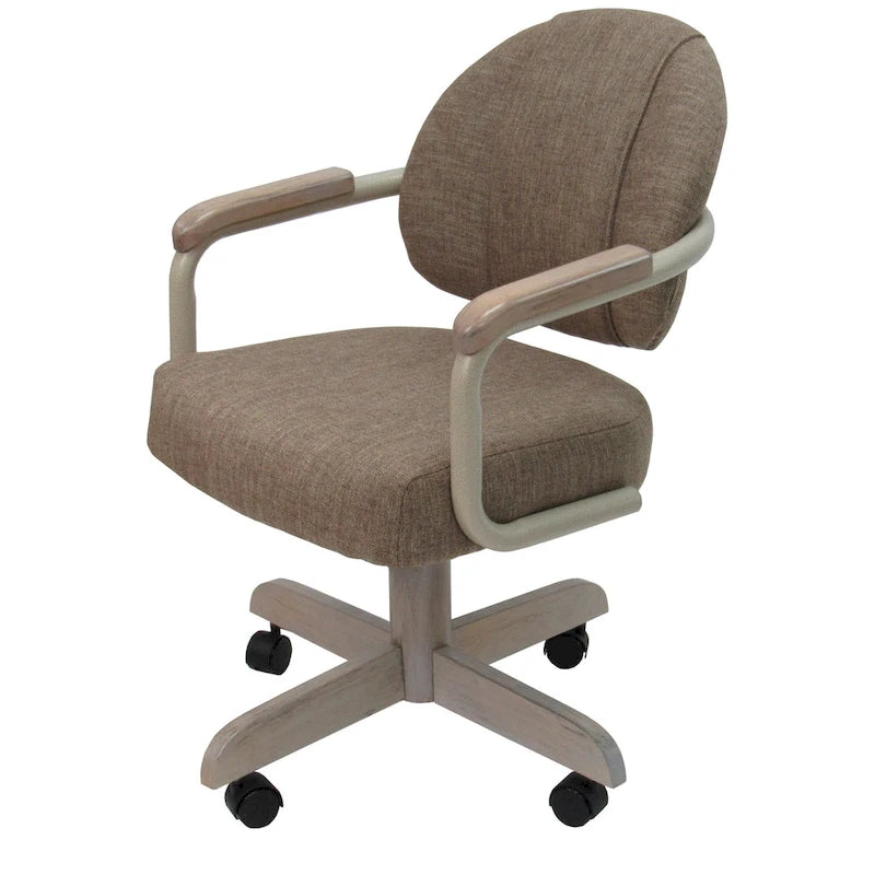 Swivel Tilt Upholstered Kitchen Chair on Wheels with 18-Inch Seat - Custom Color