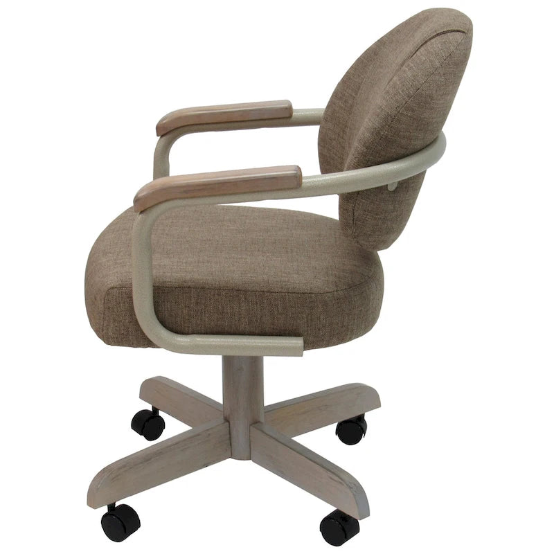 Swivel Tilt Upholstered Kitchen Chair on Wheels with 18-Inch Seat - Custom Color