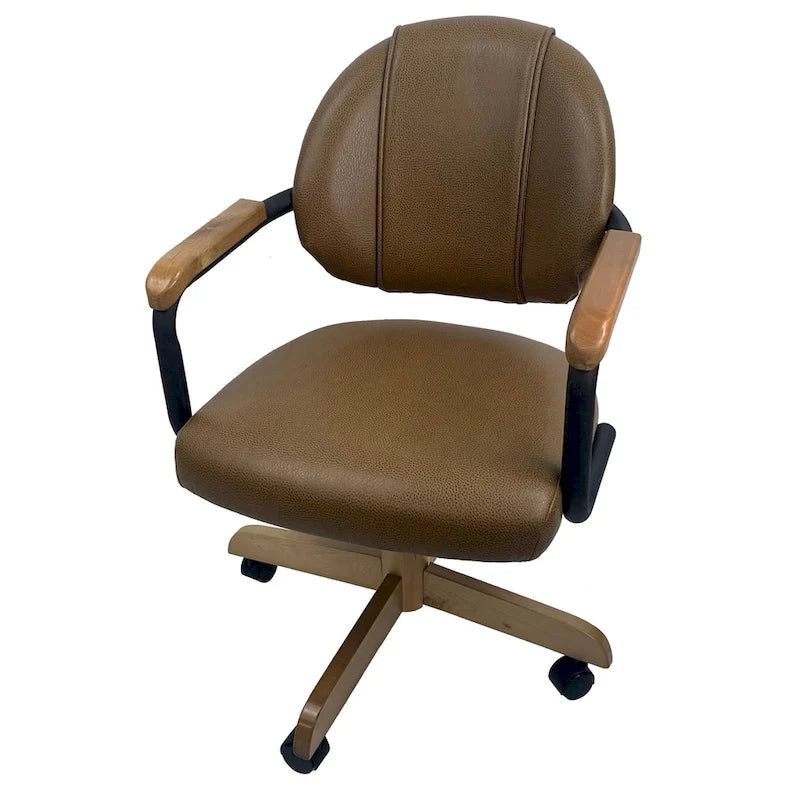 Swivel Tilt Upholstered Kitchen Chair on Wheels with 18-Inch Seat - Custom Color